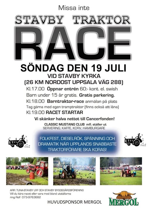 Stavby traktorrace, Alunda, söndag 19 juli