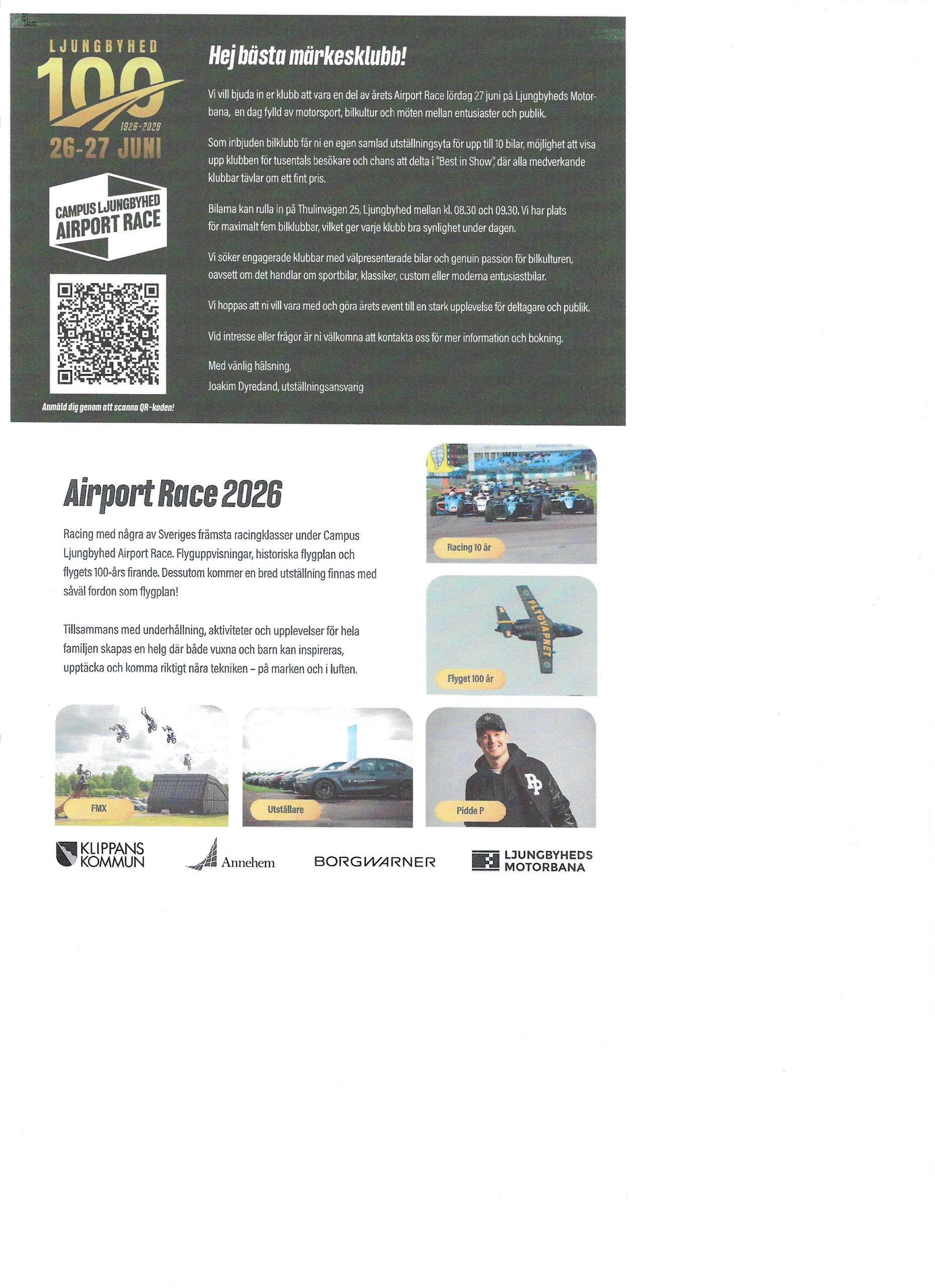 Ljungbyhed Airport Race 2026 27 Juni kl.08.00